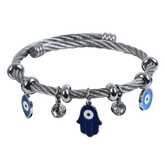 Curly Blue Eye Bangle Bracelets