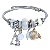 White Shell Bangle Bracelets