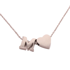 Heart With Letter M Necklace