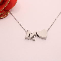 Heart With Letter M Necklace