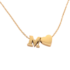 Heart With Letter M Necklace