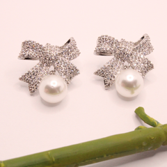 Pearl Bow Earrings