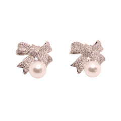 Pearl Bow Earrings