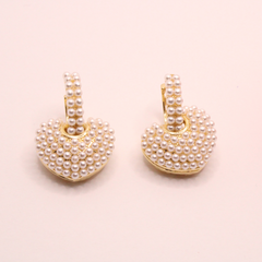 Pearl Heart Earrings